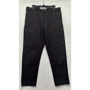 Vyner Articles Mens Size 36X27 Black Double Knee Cotton Casual Trouser Jeans